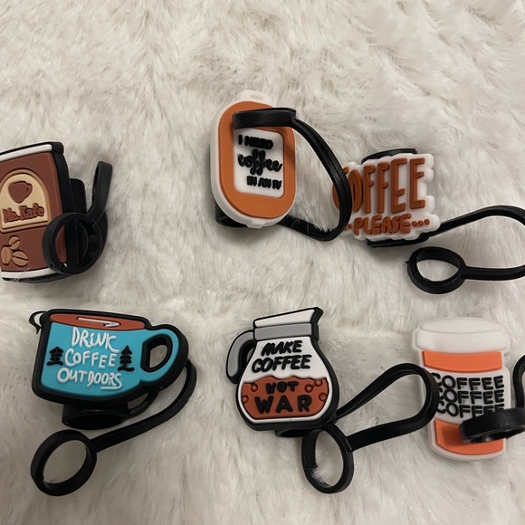 Coffee Themed Toppers for 7-9mm Straws - Picture 1 of 2